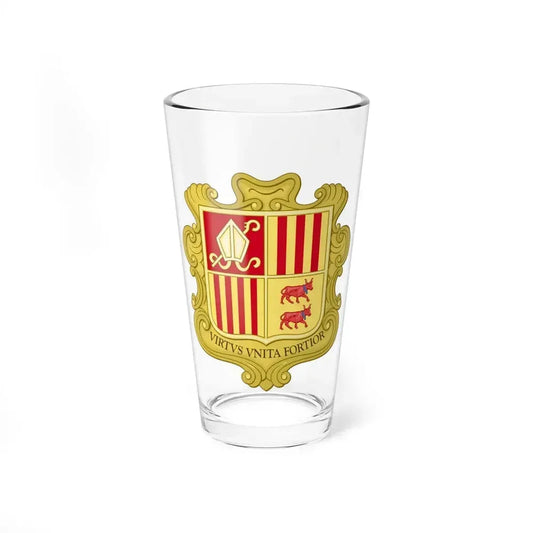 Coat of arms of Andorra (1580) - Pint Glass 16oz 16oz - Go Mug Yourself