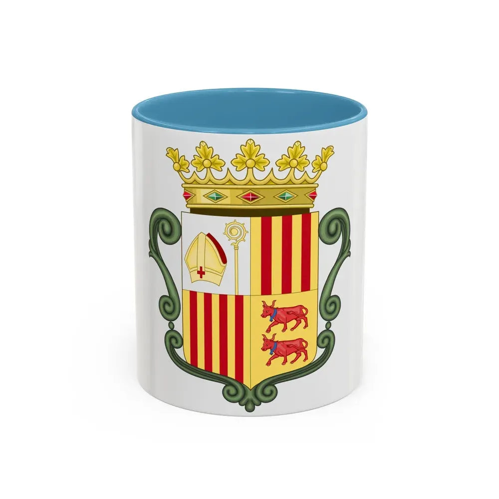 Coat of arms of Andorra (1800-1949) - Accent Coffee Mug 11oz Light Blue - Go Mug Yourself