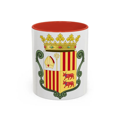 Coat of arms of Andorra (1800-1949) - Accent Coffee Mug 11oz Red - Go Mug Yourself