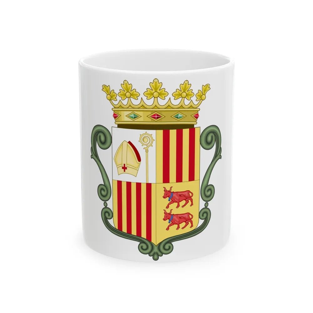 Coat of arms of Andorra (1800-1949) - White Coffee Mug-11oz-Go Mug Yourself