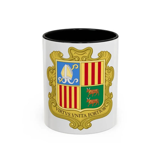 Coat of arms of Andorra (1949-1959) - Accent Coffee Mug 11oz Black - Go Mug Yourself