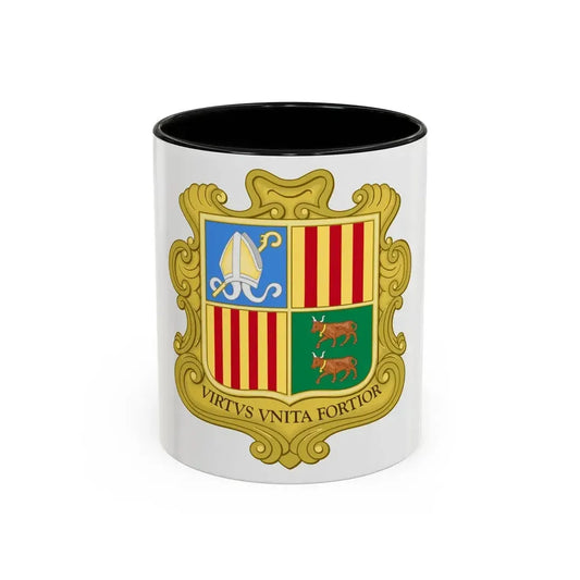 Coat of arms of Andorra (1949-1959) - Accent Coffee Mug 11oz Black - Go Mug Yourself