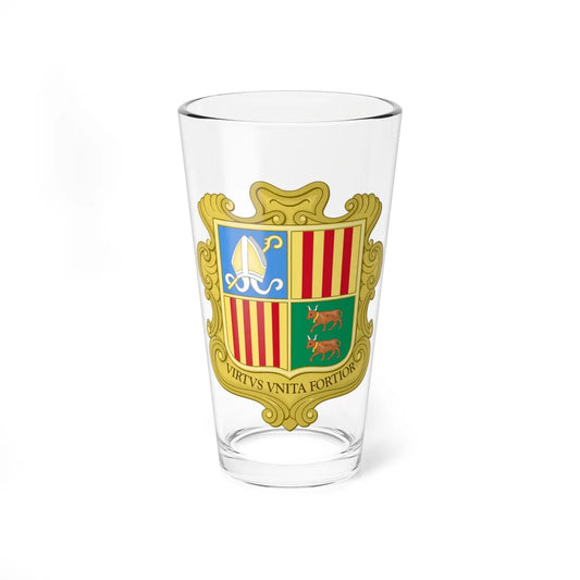 Coat of arms of Andorra 1949-1959 (Andorra) (Coat of Arms) Pint Glass 16oz 16oz - Go Mug Yourself