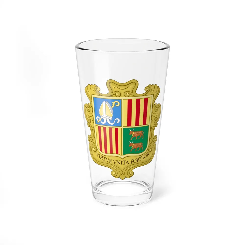 Coat of arms of Andorra (1949-1959) - Pint Glass 16oz-16oz-Go Mug Yourself