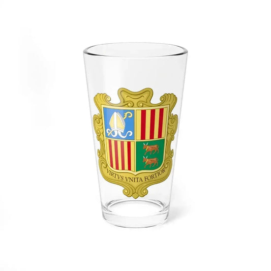 Coat of arms of Andorra (1949-1959) - Pint Glass 16oz 16oz - Go Mug Yourself