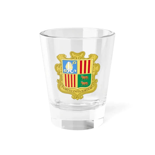 Coat of arms of Andorra (1949-1959) - Shot Glass 1.5oz 1.5oz - Go Mug Yourself