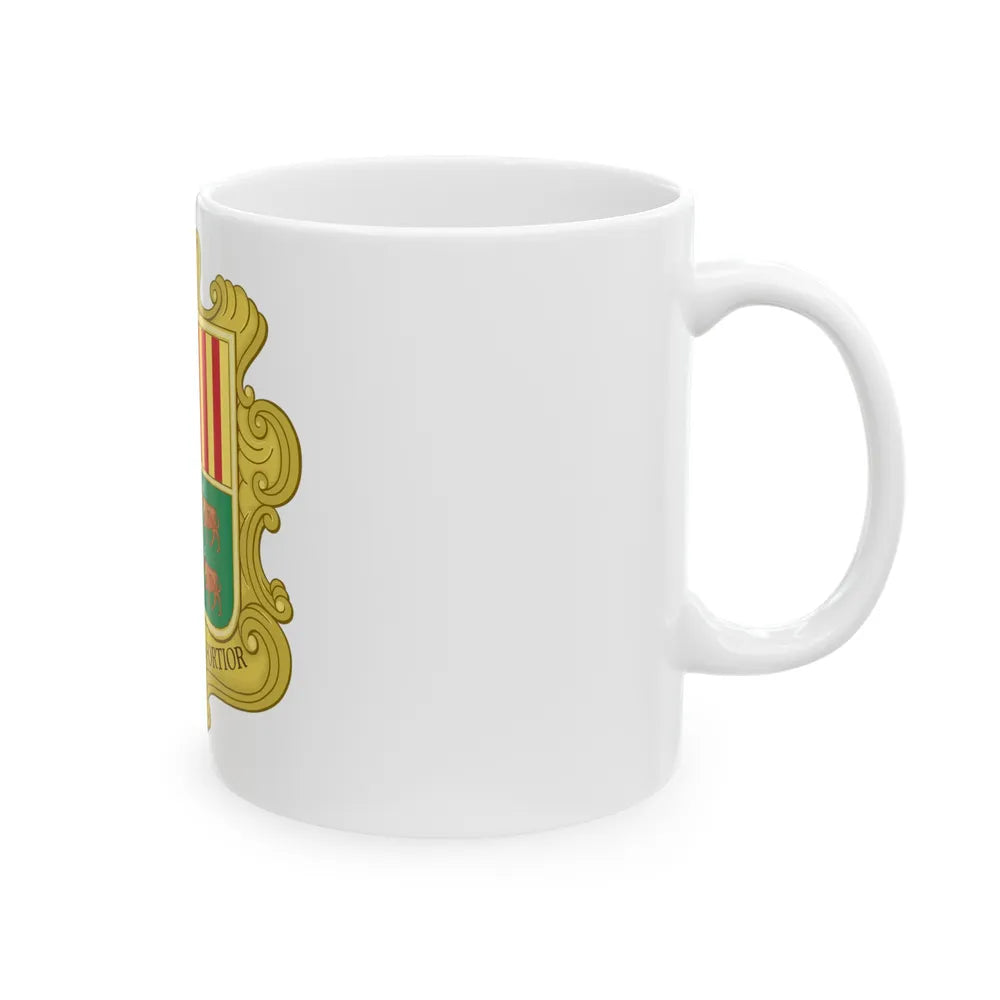 Coat of arms of Andorra (1949-1959) - White Coffee Mug-Go Mug Yourself