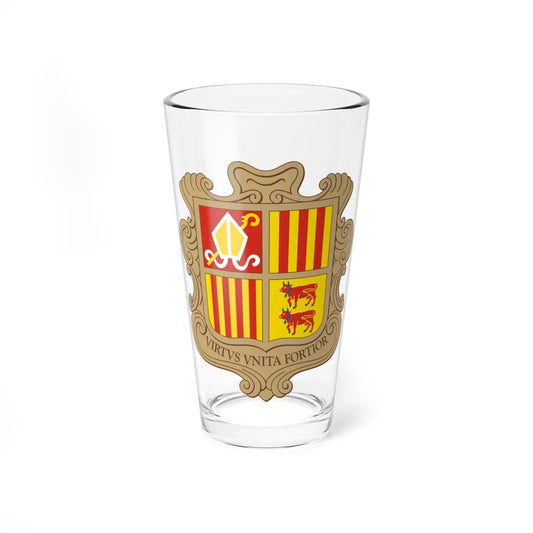 Coat of arms of Andorra (Andorra) (Coat of Arms) Pint Glass 16oz 16oz - Go Mug Yourself