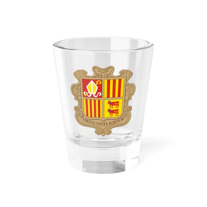 Coat of arms of Andorra (Andorra) (Coat of Arms) Shot Glass 1.5oz 1.5oz - Go Mug Yourself