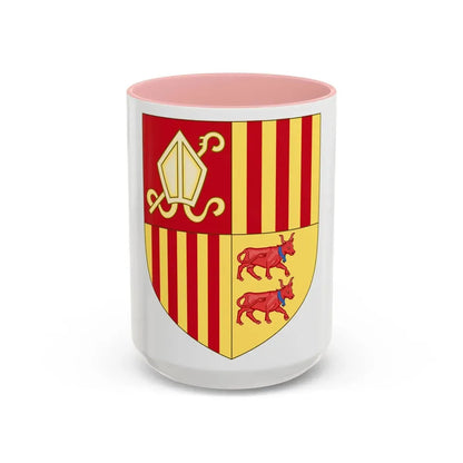 Coat of arms of Andorra (Before 16th Century) - Accent Coffee Mug 15oz Pink - Go Mug Yourself