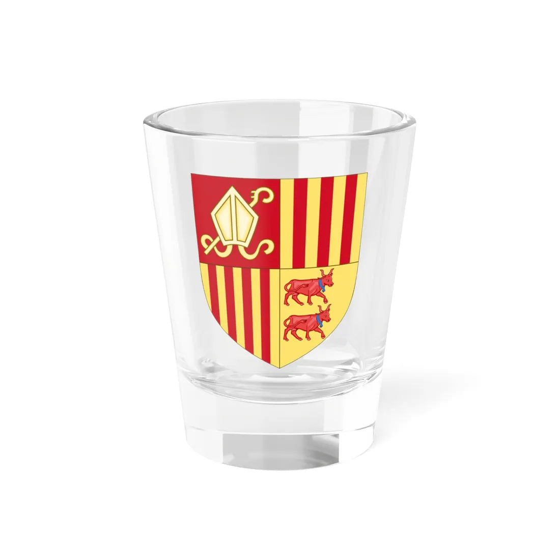 Coat of arms of Andorra Before 16th Century (Andorra) (Coat of Arms) Shot Glass 1.5oz 1.5oz - Go Mug Yourself