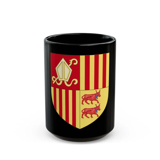 Coat of arms of Andorra (Before 16th Century) - Black Coffee Mug-15oz-Go Mug Yourself