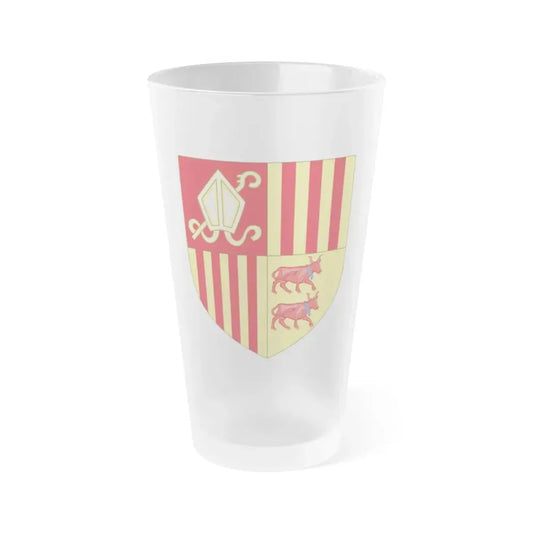 Coat of arms of Andorra (Before 16th Century) - Frosted Pint Glass 16oz Default Title - Go Mug Yourself