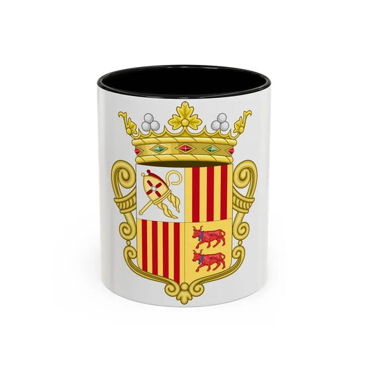 Coat of arms of Andorra - Flag Version (1931-1949) - Accent Coffee Mug 11oz Black - Go Mug Yourself