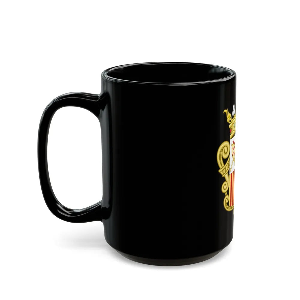 Coat of arms of Andorra - Flag Version (1931-1949) - Black Coffee Mug-Go Mug Yourself