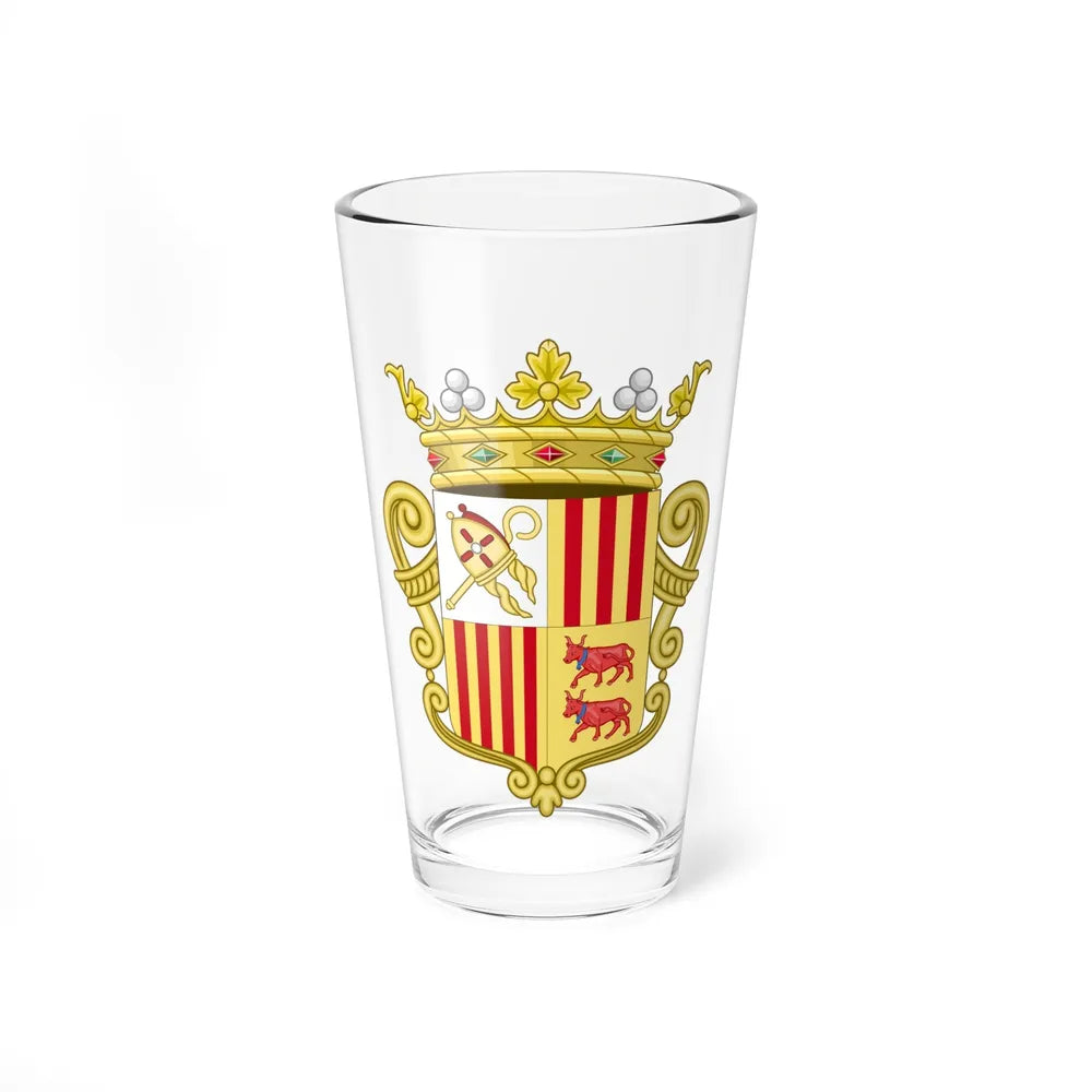 Coat of arms of Andorra - Flag Version (1931-1949) - Pint Glass 16oz-16oz-Go Mug Yourself