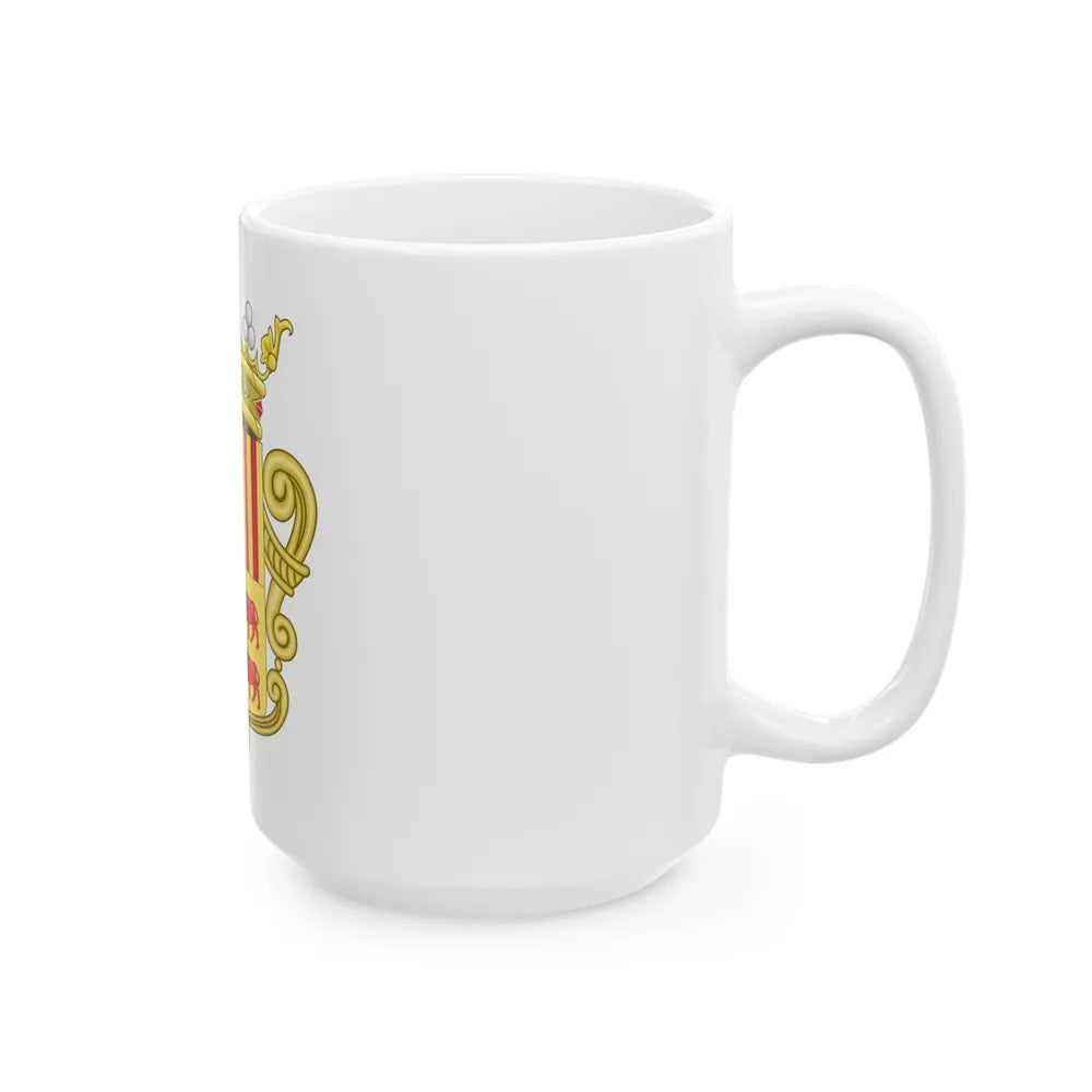 Coat of arms of Andorra - Flag Version (1931-1949) - White Coffee Mug-Go Mug Yourself