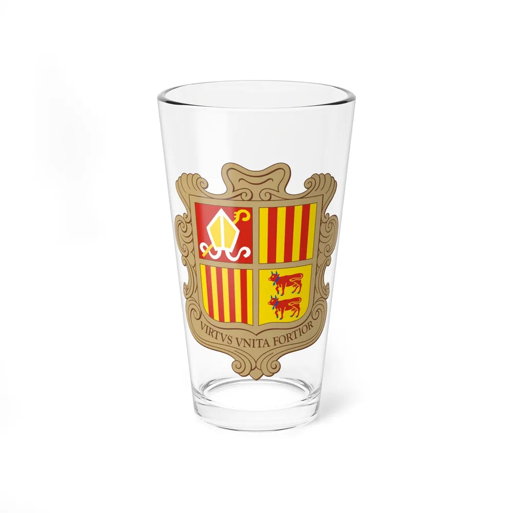 Coat of arms of Andorra - Pint Glass 16oz-16oz-Go Mug Yourself