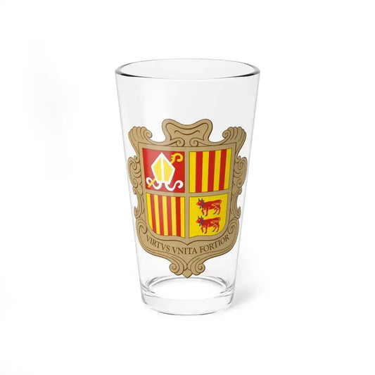 Coat of arms of Andorra - Pint Glass 16oz 16oz - Go Mug Yourself