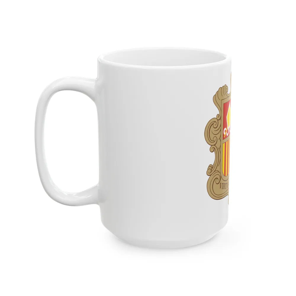 Coat of arms of Andorra - White Coffee Mug-Go Mug Yourself