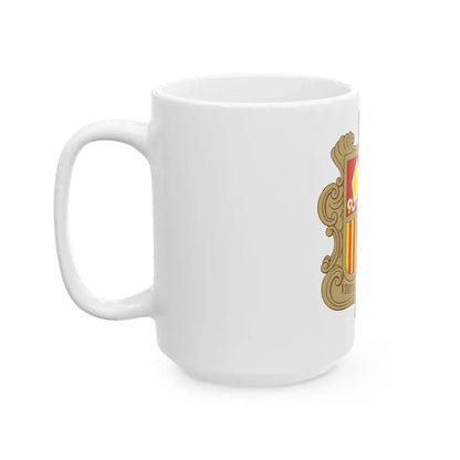 Coat of arms of Andorra - White Coffee Mug - Go Mug Yourself