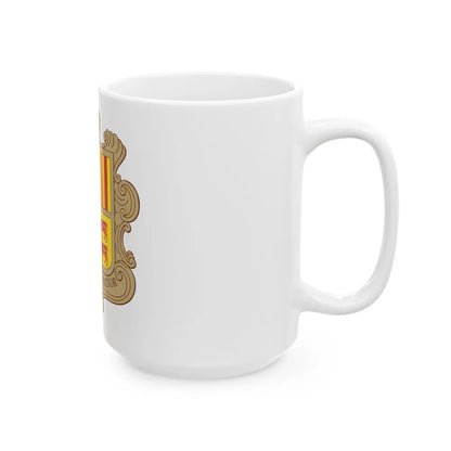 Coat of arms of Andorra - White Coffee Mug-Go Mug Yourself