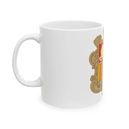 Coat of arms of Andorra - White Coffee Mug-Go Mug Yourself