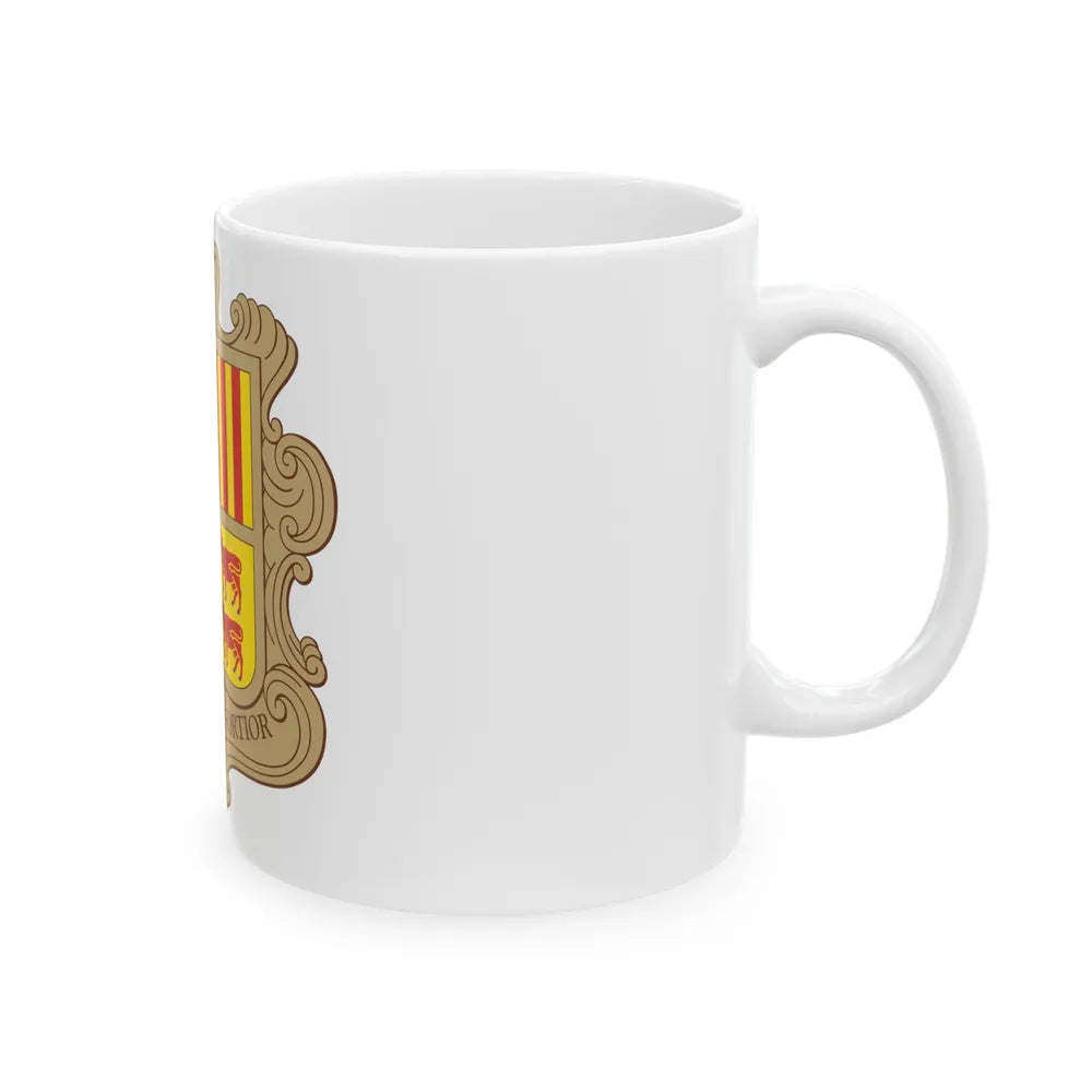 Coat of arms of Andorra - White Coffee Mug-Go Mug Yourself