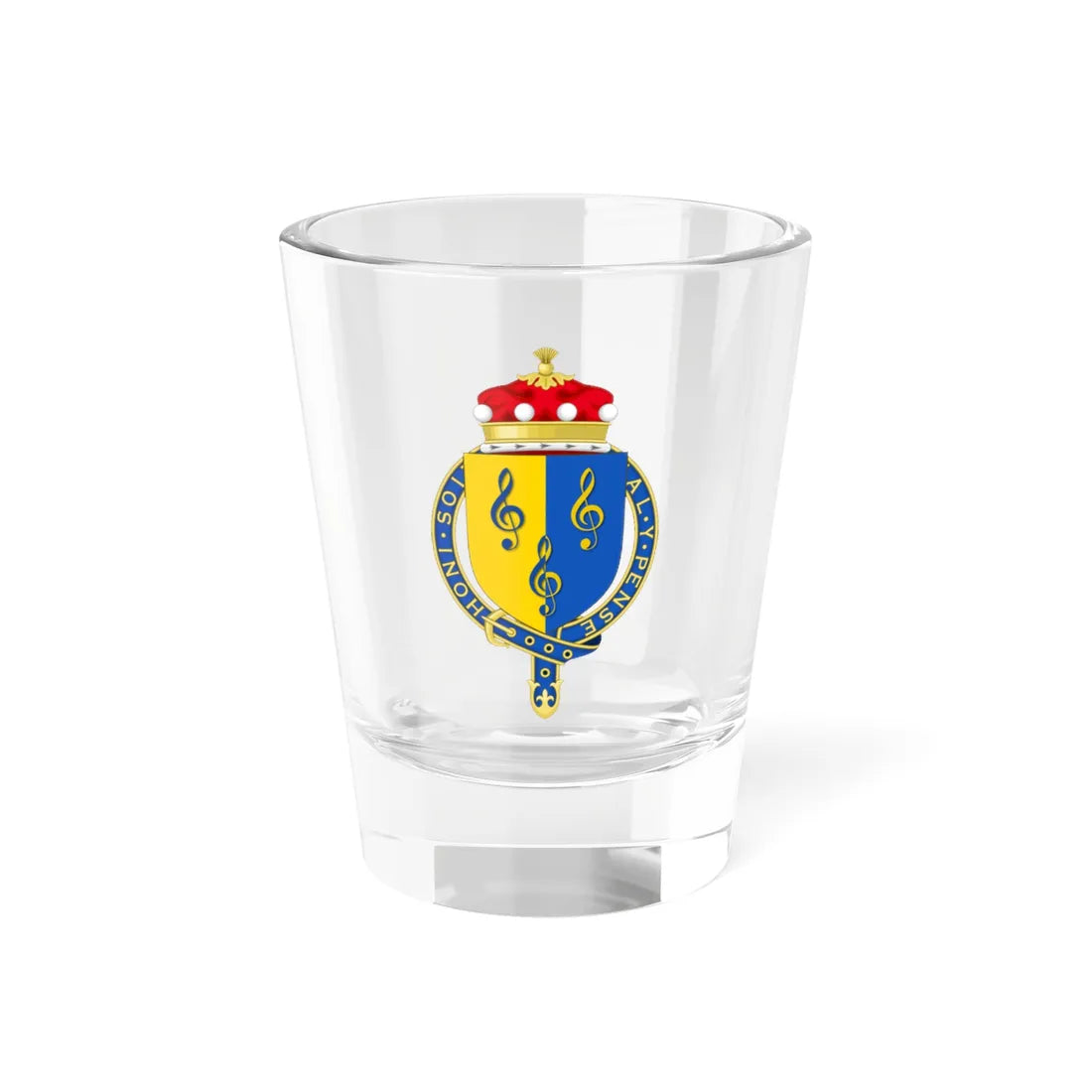 Coat of arms of Andrew Lloyd Webber Baron Lloyd-Webber KG (United Kingdom) (Coat of Arms) Shot Glass 1.5oz 1.5oz - Go Mug Yourself