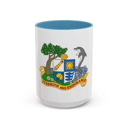 Coat of arms of Anguilla 1967-1980 - Accent Coffee Mug 15oz Light Blue - Go Mug Yourself