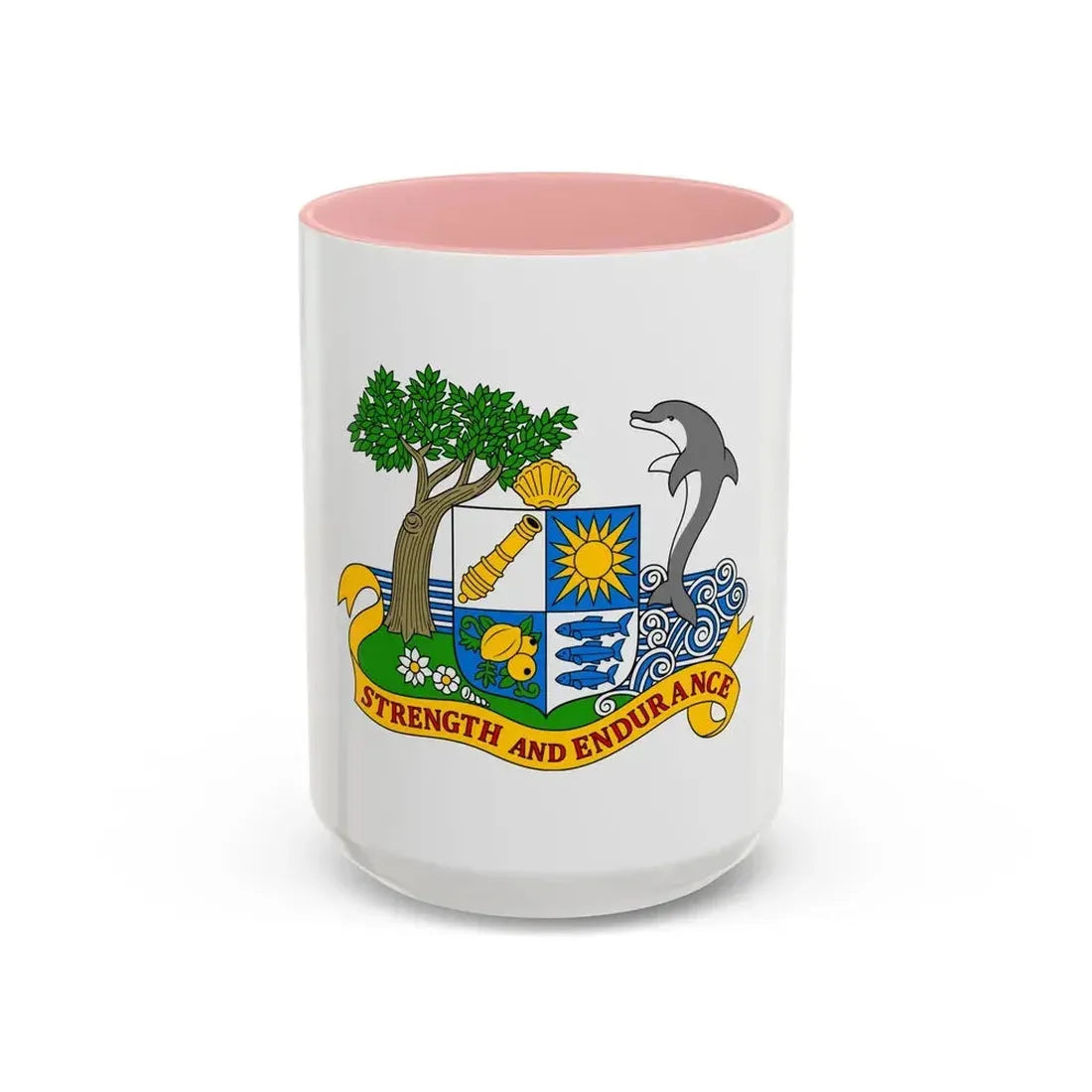 Coat of arms of Anguilla 1967-1980 - Accent Coffee Mug 15oz Pink - Go Mug Yourself