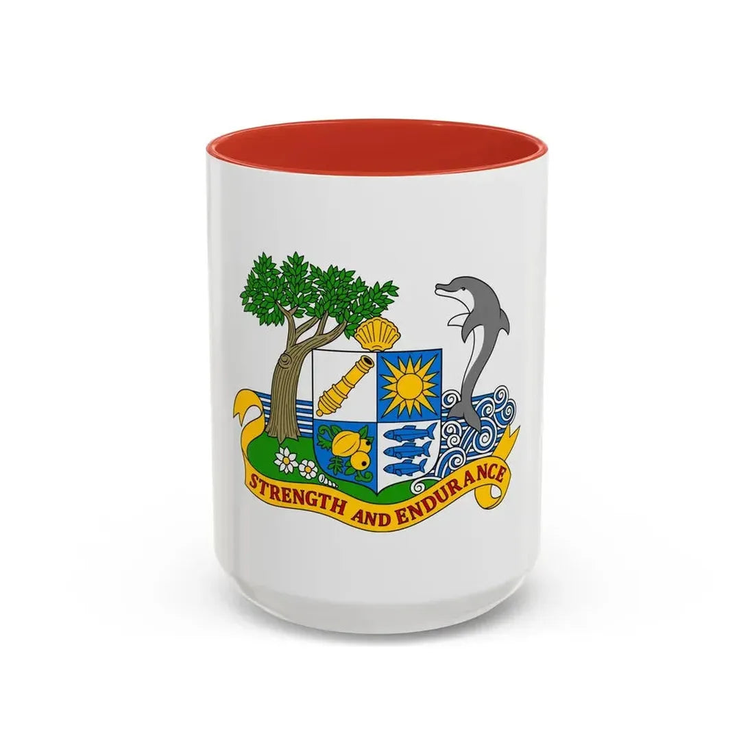Coat of arms of Anguilla 1967-1980 - Accent Coffee Mug 15oz Red - Go Mug Yourself