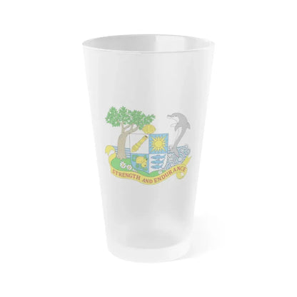 Coat of arms of Anguilla 1967-1980 - Frosted Pint Glass 16oz Default Title - Go Mug Yourself