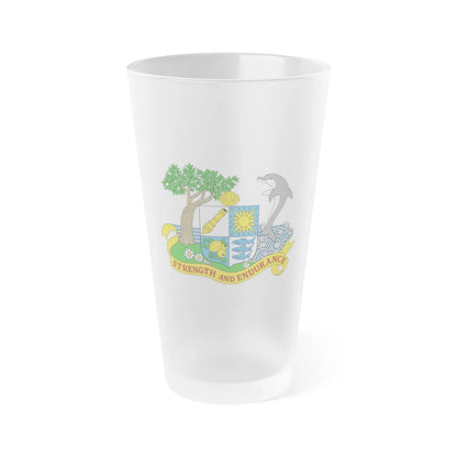 Coat of arms of Anguilla 1967-1980 - Frosted Pint Glass 16oz-Go Mug Yourself