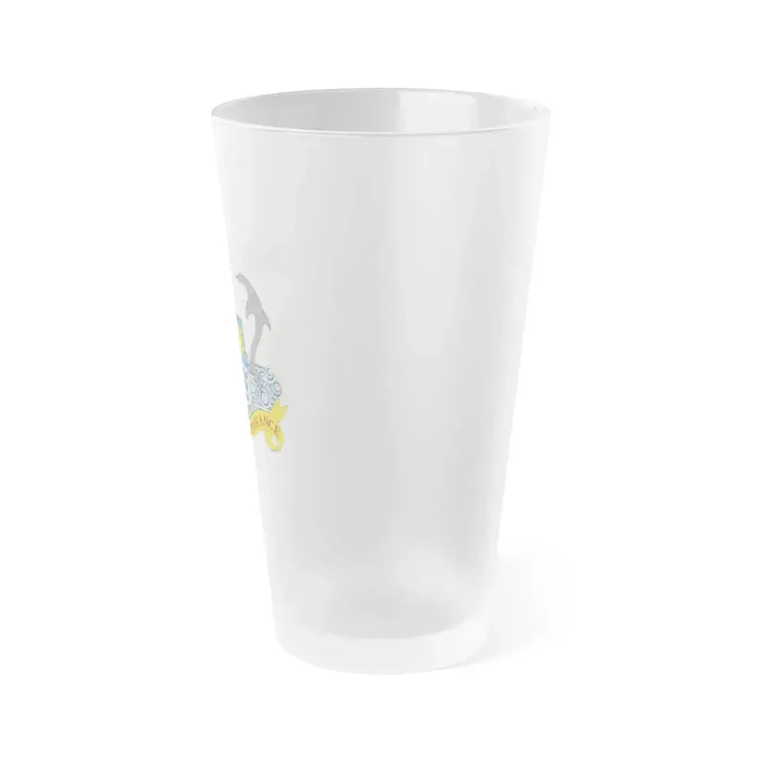 Coat of arms of Anguilla 1967-1980 - Frosted Pint Glass 16oz - Go Mug Yourself