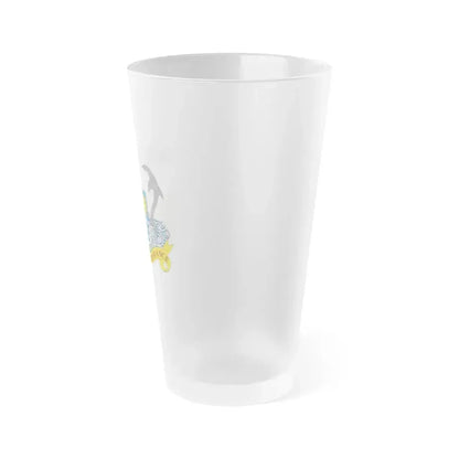 Coat of arms of Anguilla 1967-1980 - Frosted Pint Glass 16oz - Go Mug Yourself