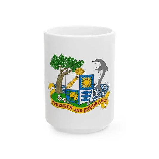 Coat of arms of Anguilla 1967-1980 - White Coffee Mug 15oz - Go Mug Yourself