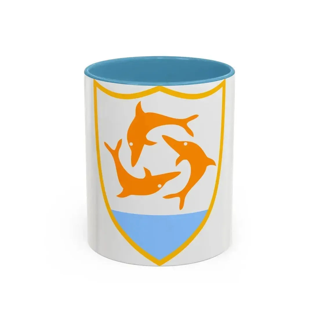 Coat of arms of Anguilla - Accent Coffee Mug 11oz Light Blue - Go Mug Yourself