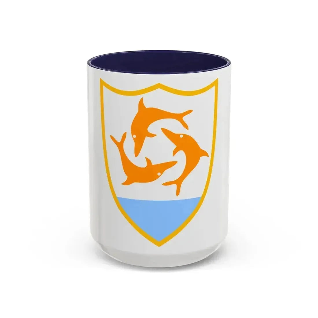 Coat of arms of Anguilla - Accent Coffee Mug 15oz Navy - Go Mug Yourself