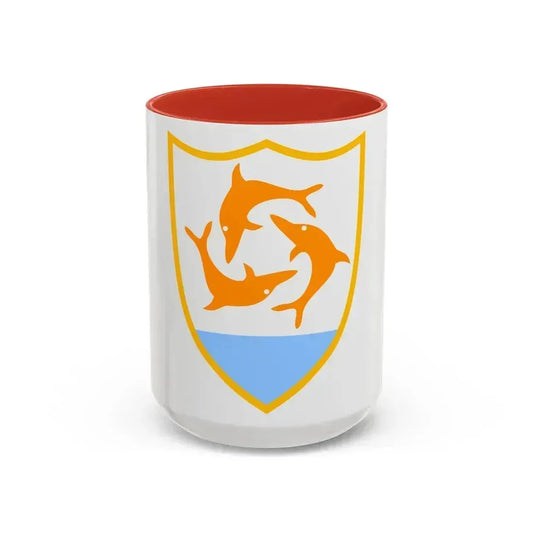 Coat of arms of Anguilla - Accent Coffee Mug 15oz Red - Go Mug Yourself