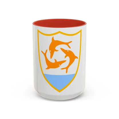 Coat of arms of Anguilla - Accent Coffee Mug 15oz Red - Go Mug Yourself