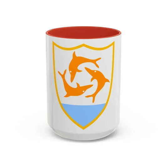 Coat of arms of Anguilla - Accent Coffee Mug 15oz Red - Go Mug Yourself