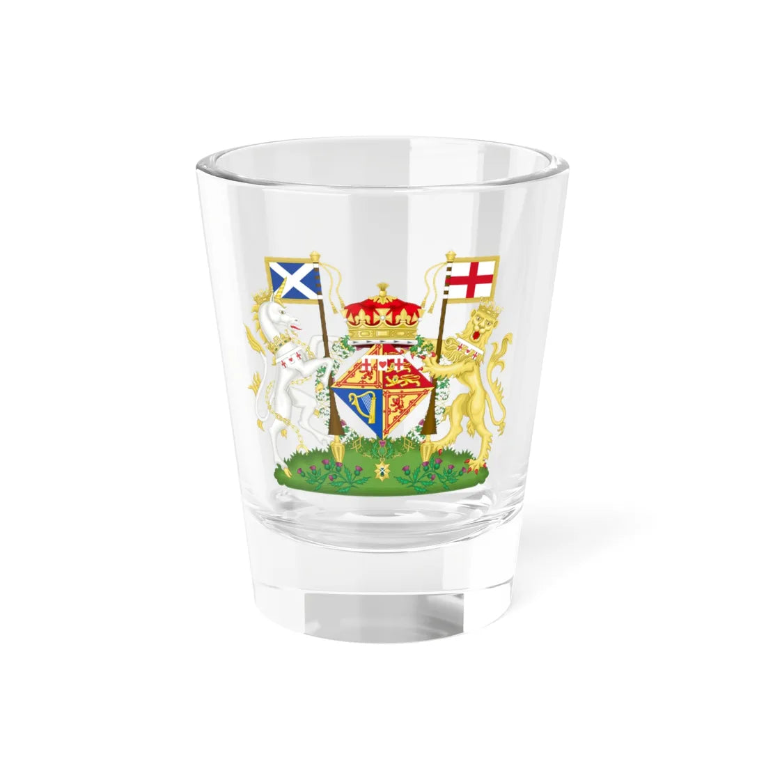 Coat of Arms of Anne the Princess Royal Scotland (United Kingdom) (Coat of Arms) Shot Glass 1.5oz 1.5oz - Go Mug Yourself
