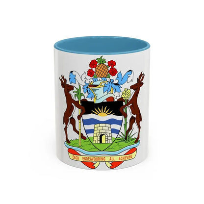 Coat of arms of Antigua and Barbuda - Accent Coffee Mug 11oz Light Blue - Go Mug Yourself