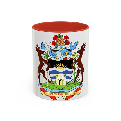 Coat of arms of Antigua and Barbuda - Accent Coffee Mug 11oz Red - Go Mug Yourself