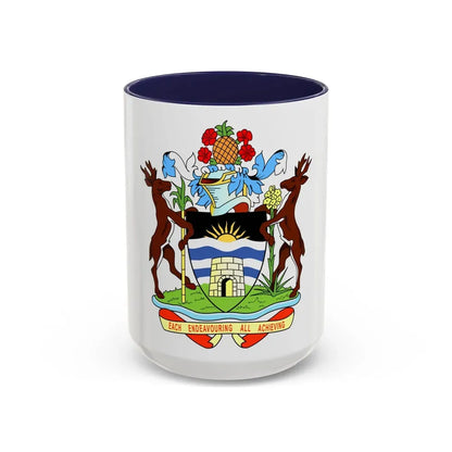 Coat of arms of Antigua and Barbuda - Accent Coffee Mug 15oz Navy - Go Mug Yourself