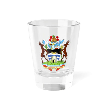 Coat of arms of Antigua and Barbuda (Antigua and Barbuda) (Coat of Arms) Shot Glass 1.5oz 1.5oz - Go Mug Yourself