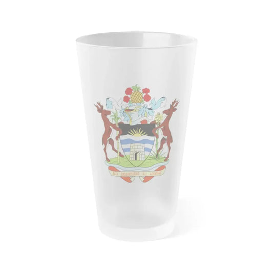 Coat of arms of Antigua and Barbuda - Frosted Pint Glass 16oz Default Title - Go Mug Yourself