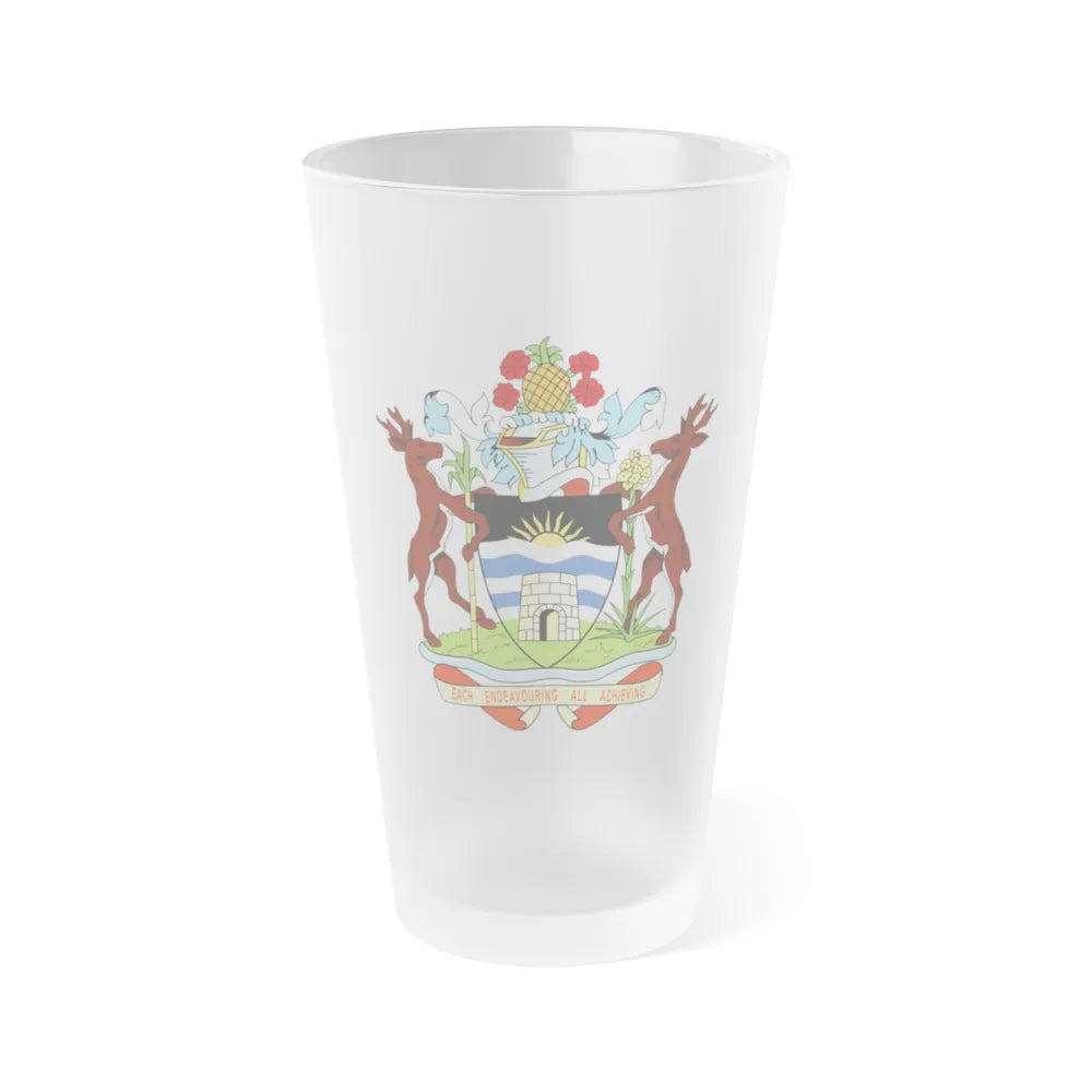 Coat of arms of Antigua and Barbuda - Frosted Pint Glass 16oz-Go Mug Yourself