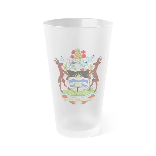 Coat of arms of Antigua and Barbuda - Frosted Pint Glass 16oz-Go Mug Yourself